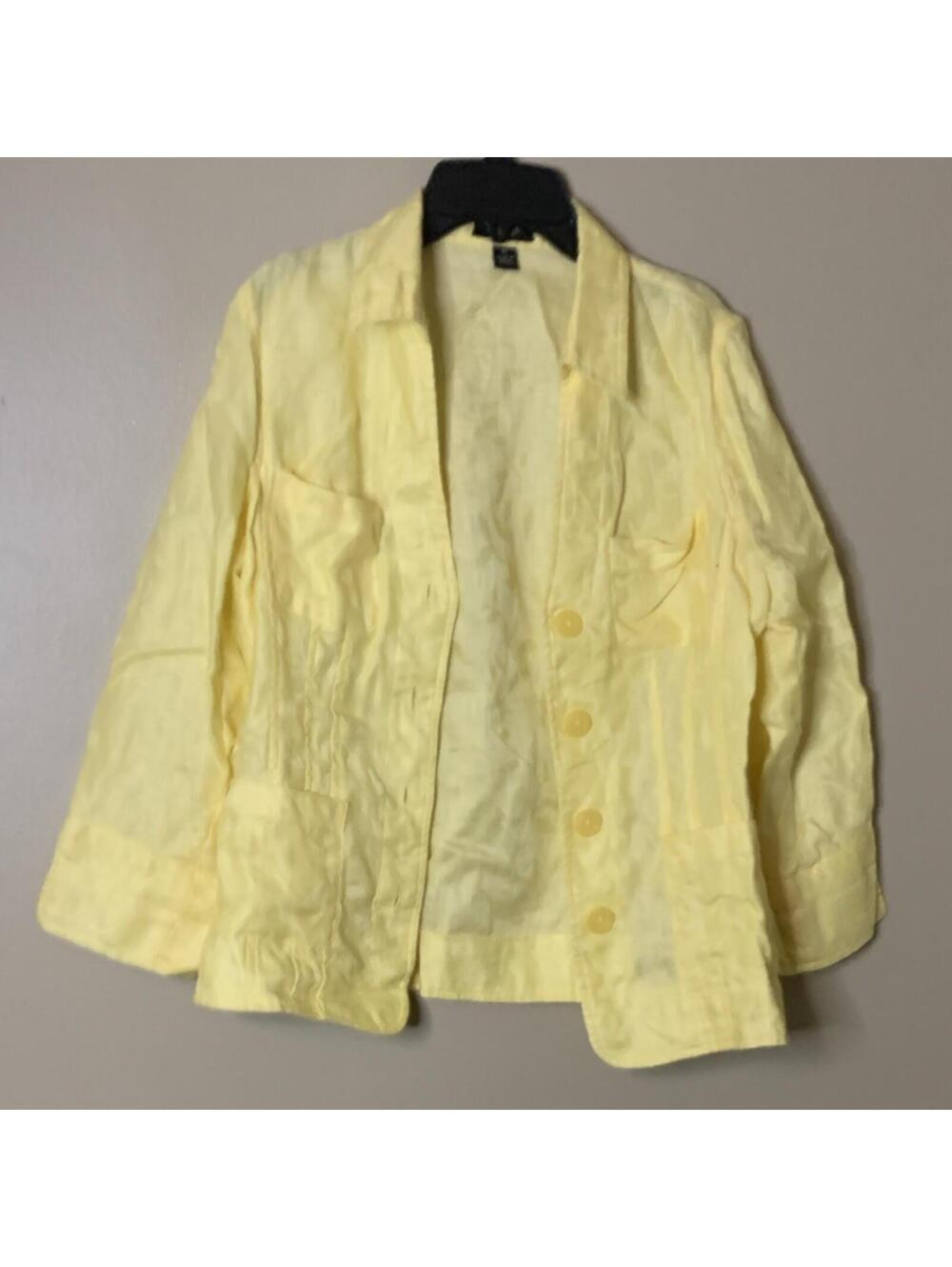 Peck & Peck Collection Yellow Short Collared Button Lined Jacket Women’s Size 10